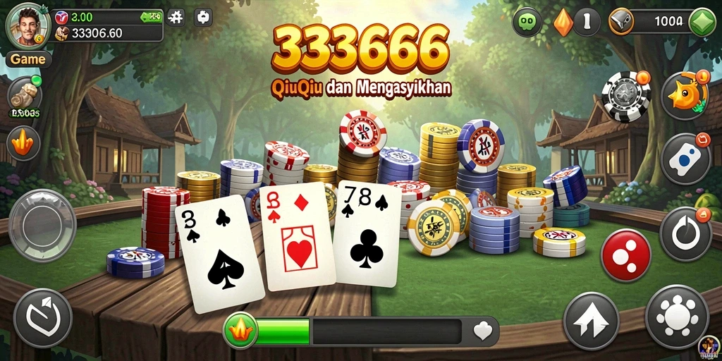 Tampilan utama gameplay QiuQiu yang mendebarkan di 333666.