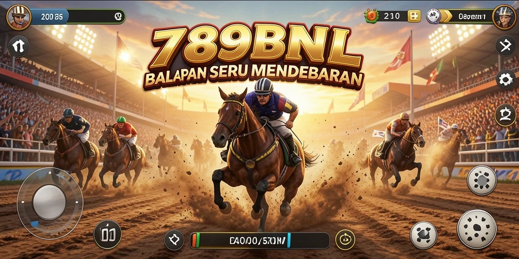 Tampilan gameplay seru dari 789BNL dengan mobil balap cepat.