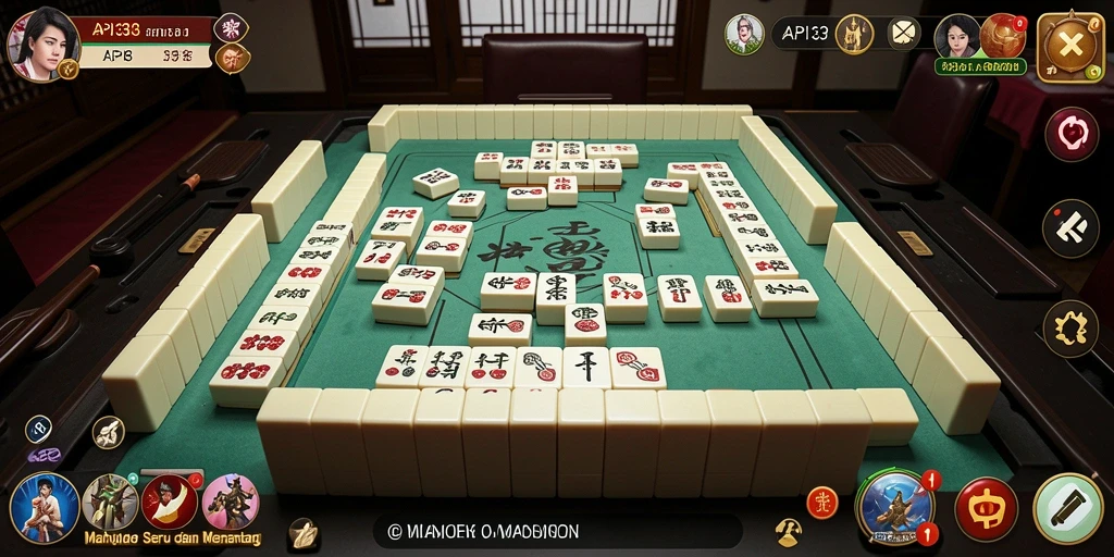 Tampilan menarik dari gameplay Mahjong yang mengasyikan.