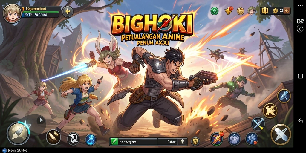 Tampilan gameplay menarik dari BIGHOKI dengan karakter anime.