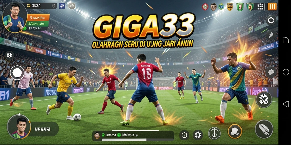 Tampilan gameplay GIGA33 yang mengesankan saat bermain olahraga.