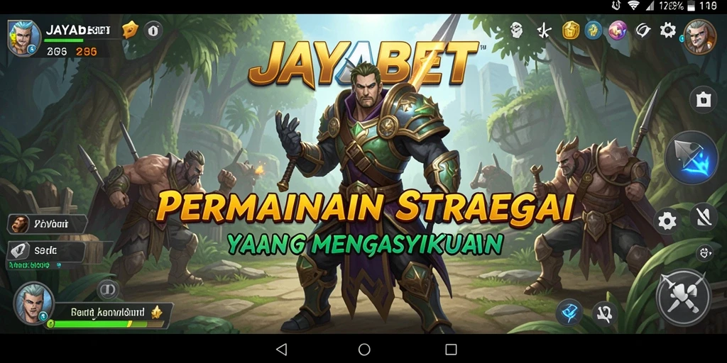 Tangkapan layar gameplay JAYABET yang menunjukkan pertempuran strategis.