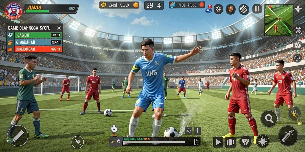 Screenshot JIN33 menampilkan aksi gameplay olahraga yang mendebarkan.