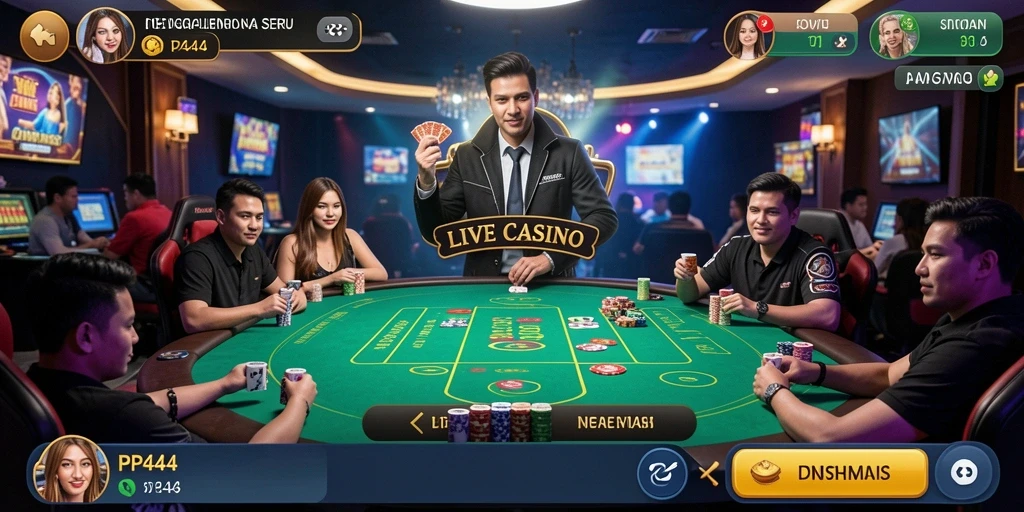 Tampilan gameplay Live Casino yang mendebarkan dan interaktif.